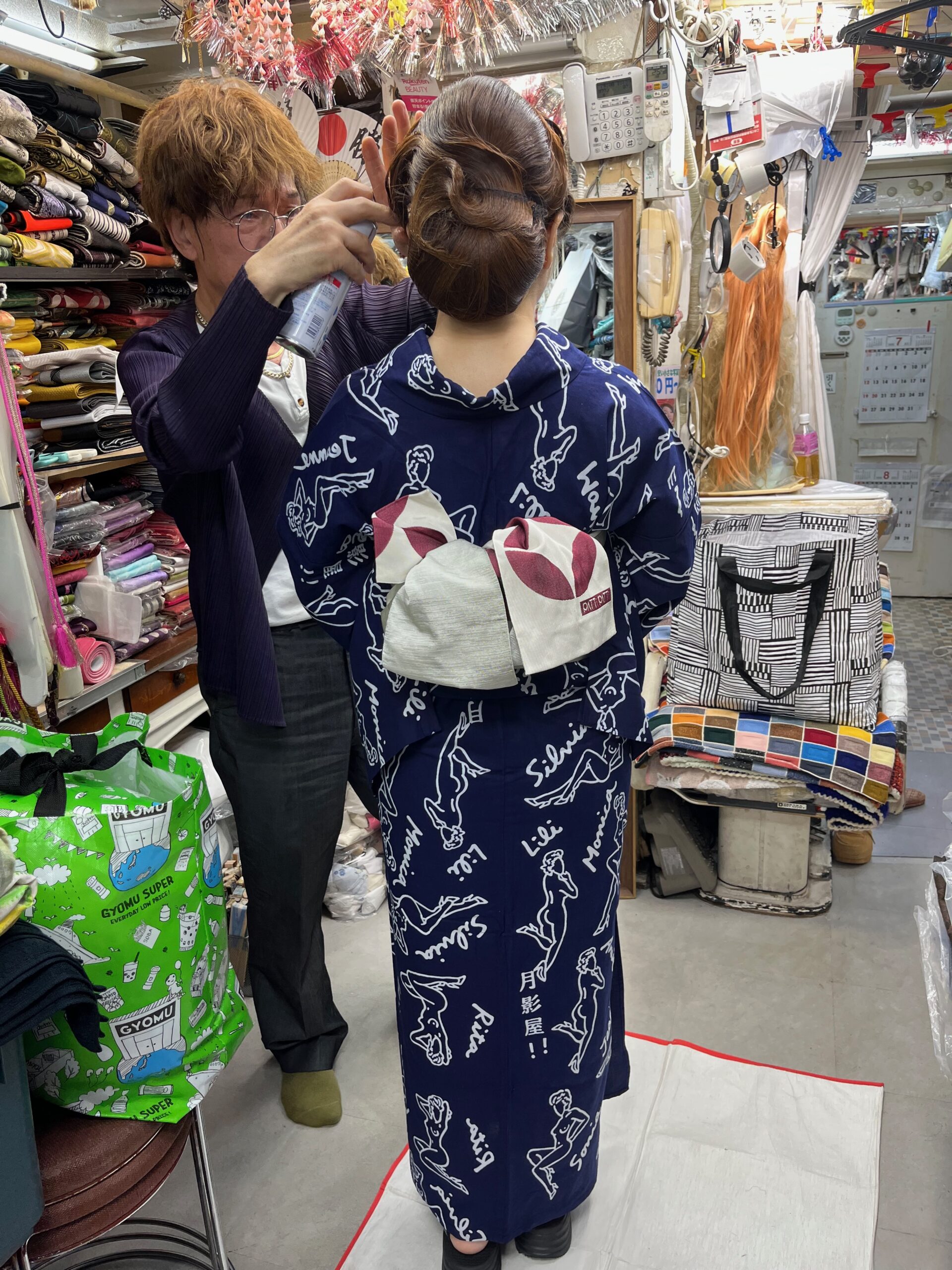 大人な浴衣ヘアと浴衣着付け